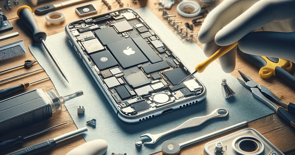Öppnad iPhone lagas