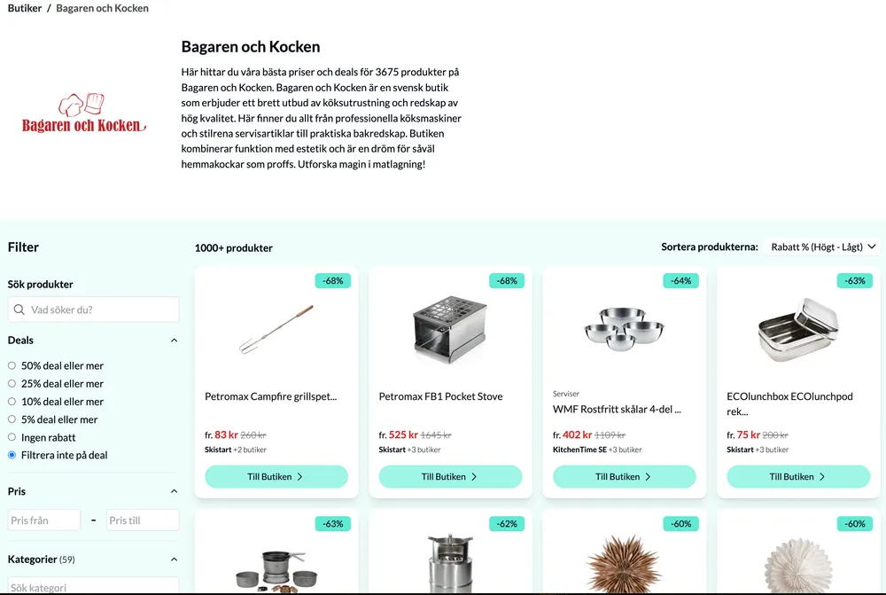 Butik Bagaren och Kocken på Dealon