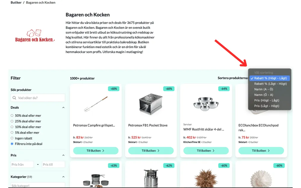 Sortera rabatter på Dealon