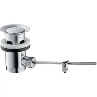 Produktfoto för 1 1/4 Hansgrohe bottenventil i krom för drift via lyftstång och diskbänk med överlopp