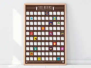 Produktfoto för 100 Beers Skrapaffisch