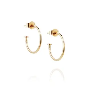Produktfoto för 101 Plain Hoops Örhänge Guld