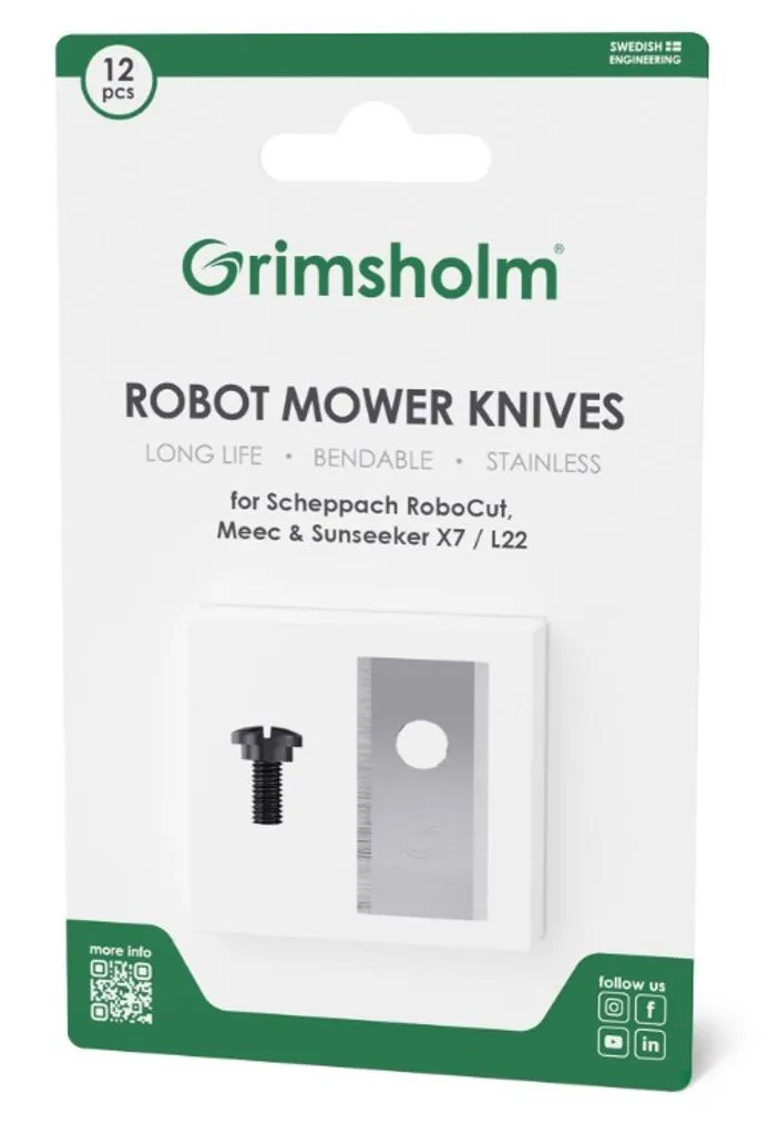 Alternativ bild 0 för 12-pack gräsklipparknivar till Scheppach RoboCut L500/XL600/XXL900, Sunseeker X7/L22, Meec