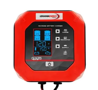 Produktfoto för 12V / 24V Lemania GX15 laddare 15A 24-300Ah (WET, AGM, EFB, VRLA, 12.8 V LiFePO4 lithium)