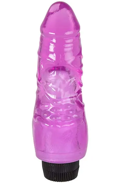 Bild 2 för 18cm Realistic Vibrating Dong with Clitoris Stimulation - Lila
