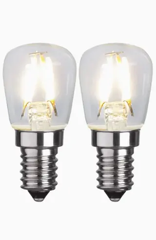 Produktfoto för 2-pack LED E14 lampor 1,3W 2700K