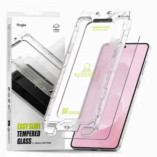 Produktfoto för [2-Pack] Ringke Galaxy S25 Edge Härdat Glas Skärmskydd Easy Slide