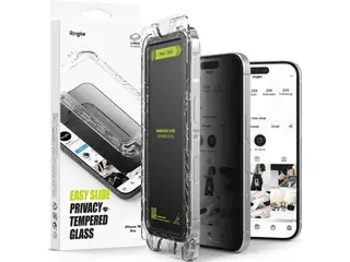 Produktfoto för [2-Pack] Ringke iPhone 16 Pro Härdat glas Skärmskydd Privacy Easy Slide