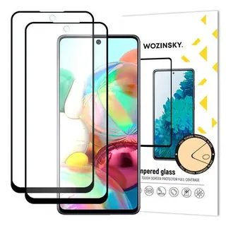 Produktfoto för [2 PACK] Wozinsky Full Glue Härdat Glas Skärmskydd Galaxy A42 5G - Svart