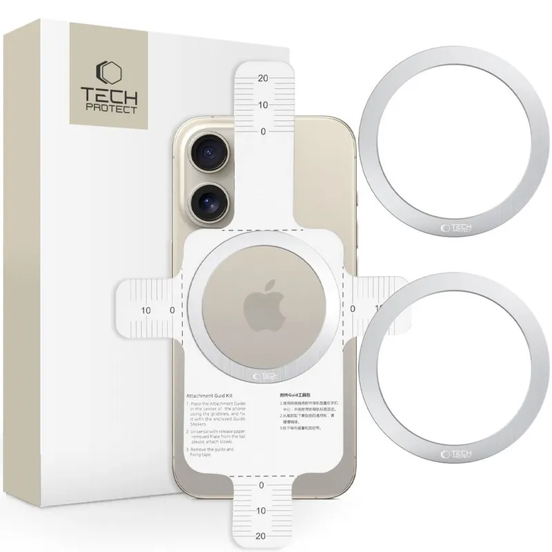 Alternativ bild 0 för 2in1 Tech Protect MagSafe Magnetisk Ring - Silver