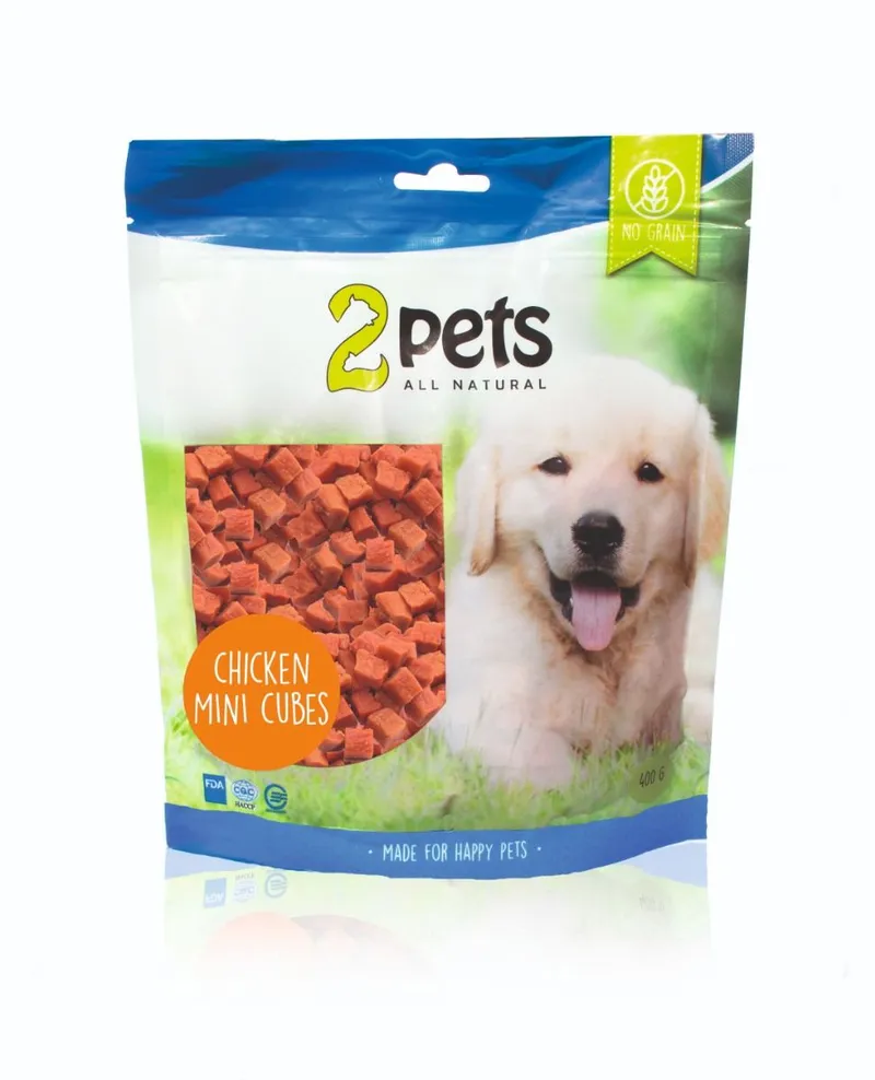 Alternativ bild 0 för 2pets Dogsnack Chicken MiniCubes 400 g