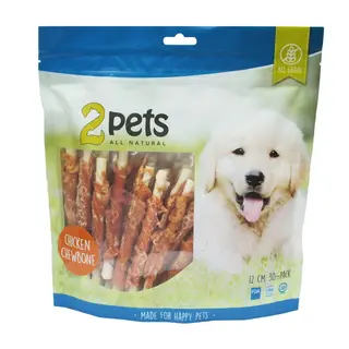 Produktfoto för 2pets Tuggpinne m kycklingfilé 12cm 30-pack 400g
