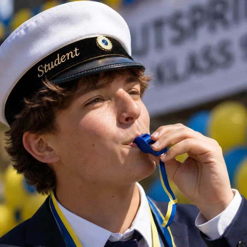 Bild 2 för 2st Visselpipor Blå/Gul Student