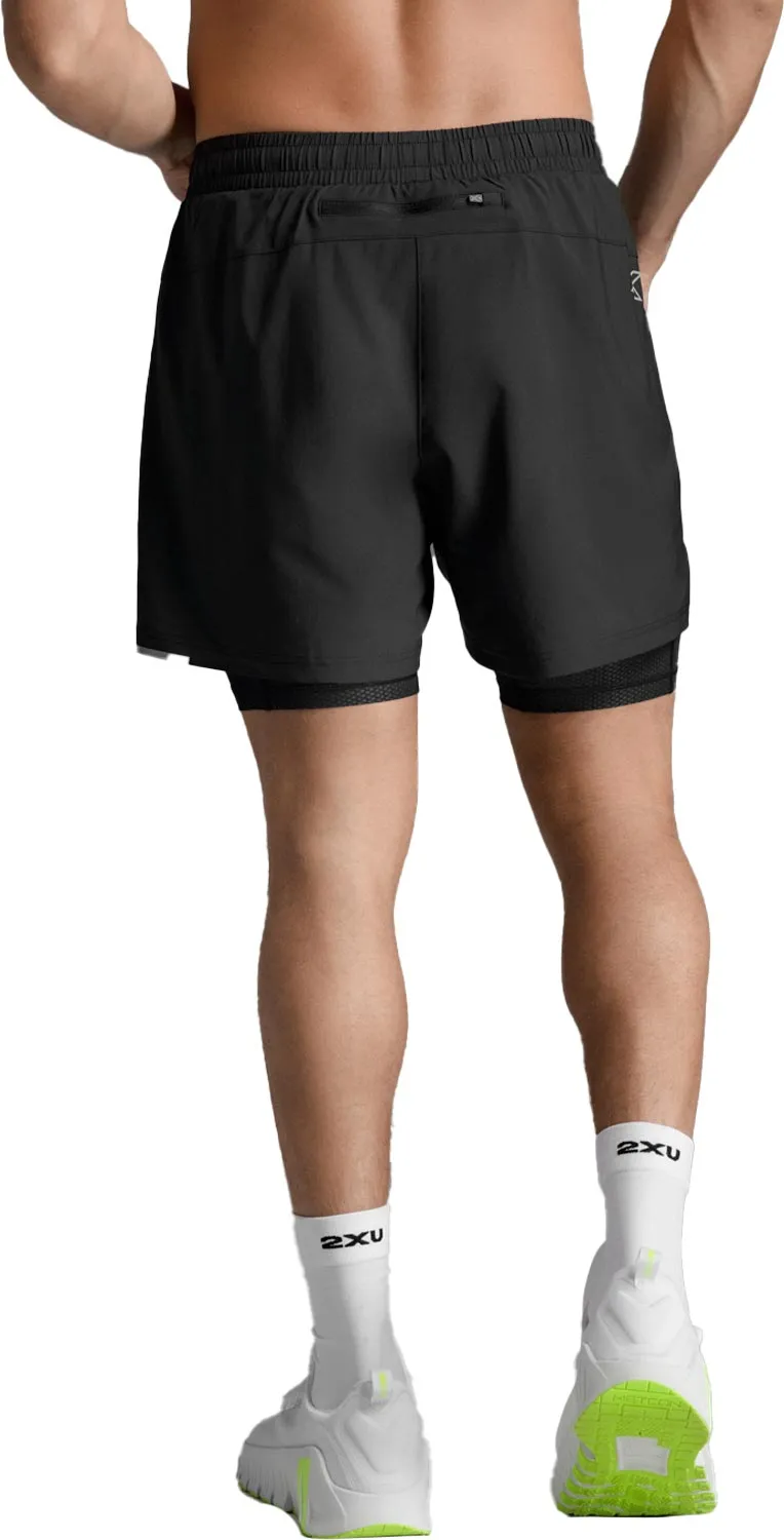 Bild 2 för 2XU Aero Mesh 2-In-1 5 Inch Shorts Black/Silver Reflective