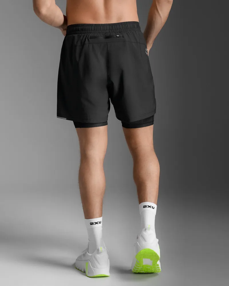 Bild 3 för 2XU Aero Mesh 2-In-1 5 Inch Shorts Black/Silver Reflective