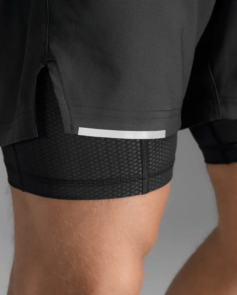 Bild 5 för 2XU Aero Mesh 2-In-1 5 Inch Shorts Black/Silver Reflective