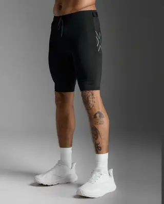 Produktfoto för 2XU Aero Mesh Compression Shorts Black/Silver Reflective