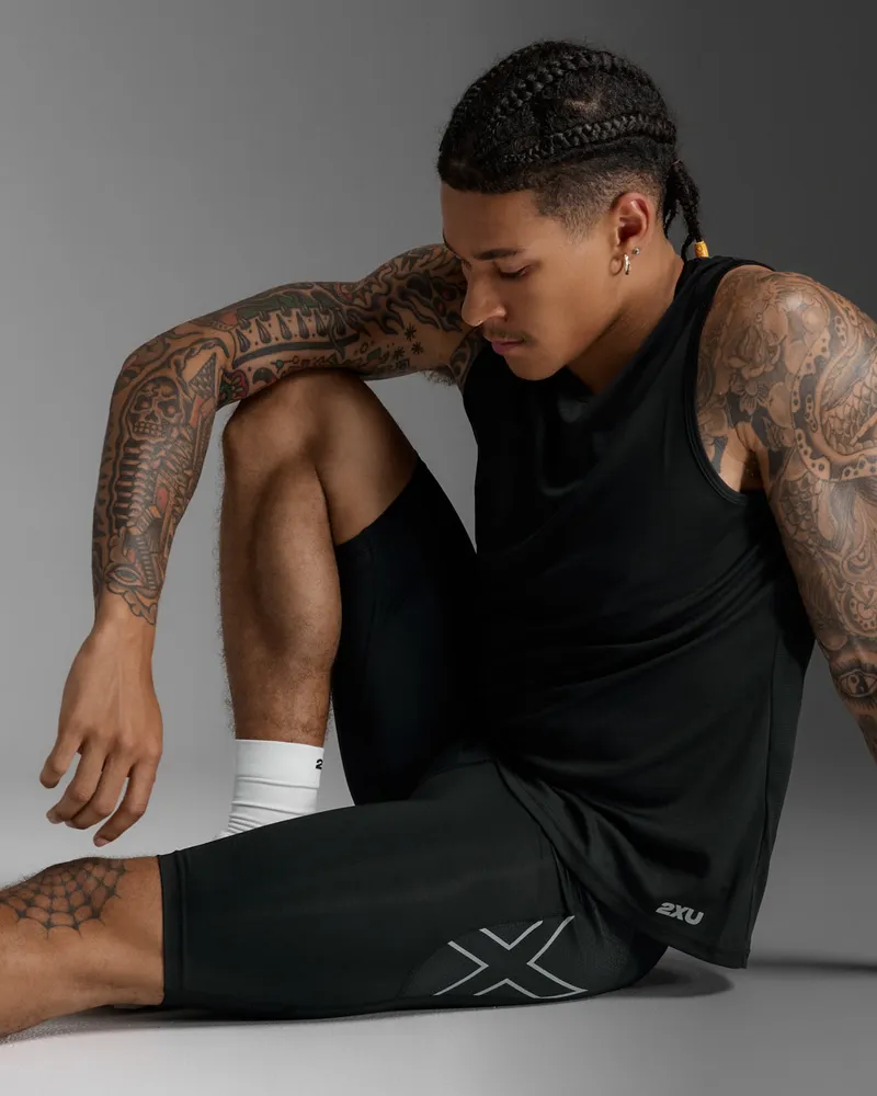 Bild 4 för 2XU Aero Mesh Compression Shorts Black/Silver Reflective