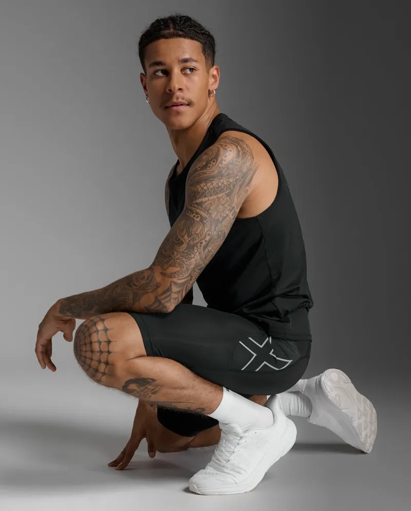 Bild 5 för 2XU Aero Mesh Compression Shorts Black/Silver Reflective