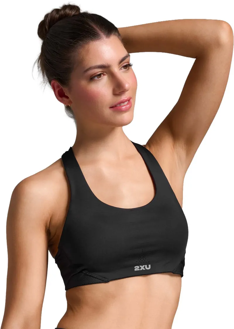Bild 1 för 2XU Aero Mesh Medium Impact Bra Black/Silver Reflective