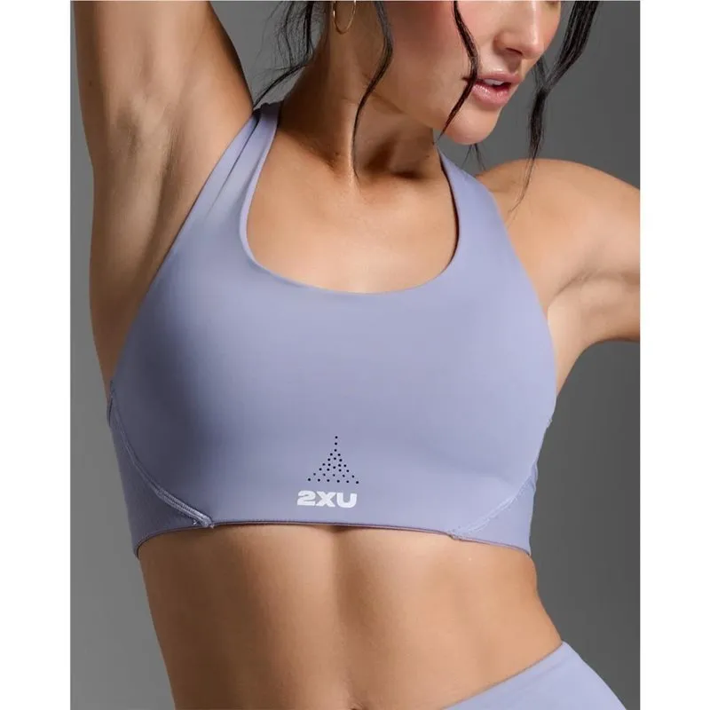Bild 1 för 2XU Aero Mesh Medium Impact Bra Digital Lilac/White Reflective