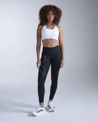 Produktfoto för 2XU Lgt Speed Mid-Rise Comp Tight Women Black/ Black Reflective