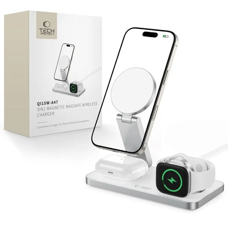 Alternativ bild 0 för 3-in-1 Magsafe Trådlös Laddare iPhone, Apple Watch, AirPods Qi 15W