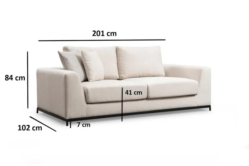 Bild 2 för 3-sits Soffa Aitze - Beige