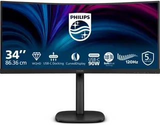 Produktfoto för 34" Philips 34B2U3600C - 3000 Series - LED monitor - curved - 34"