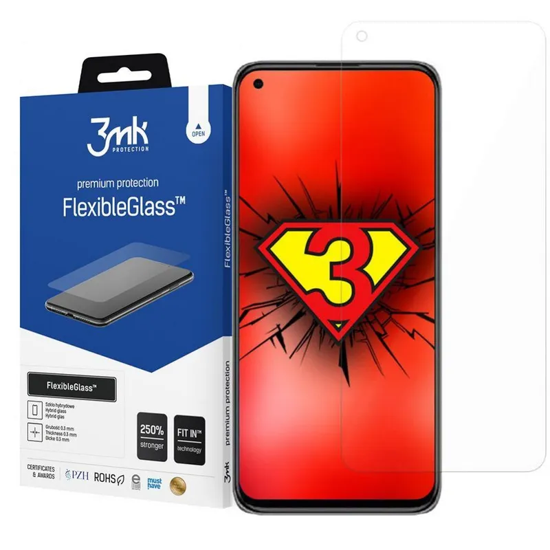 Alternativ bild 0 för 3mk FlexibleGlass - Hybridglas för Xiaomi Mi 11 Lite 4G/5G / 11 Lite 5G NE