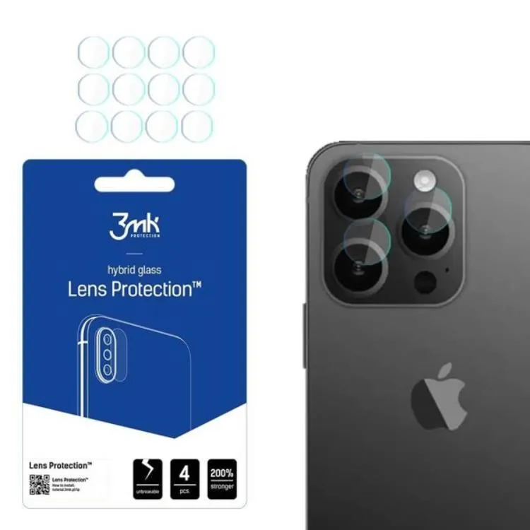 Alternativ bild 0 för 3mk linsskydd - kameralinsglas för iPhone 15 Pro (4 set)