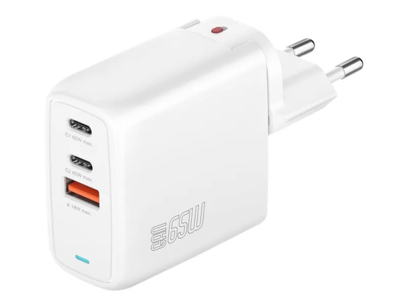 Alternativ bild 0 för 4smarts 65W 2xUSB-C & USB-A GaN Väggladdare för Laptop & Smartphone