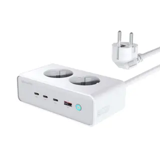 Produktfoto för 4Smarts Bordsladdare GaN 65W med 3x USB-C/1x USB-A/AC - Vit