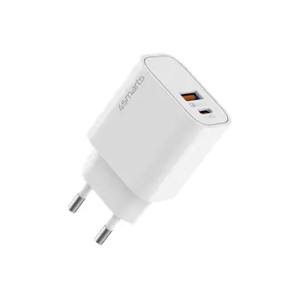 Produktfoto för 4Smarts Duos GaN Snabbladdare 30W PD USB-C/USB-A – vit