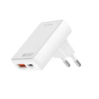 Produktfoto för 4Smarts Väggladdare FlatPlug Duos 20W GaN – USB-C/USB-A - Vit