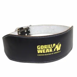 Produktfoto för 6 Inch Padded Leather Belt, black/gold, xxlarge/xxxlarge