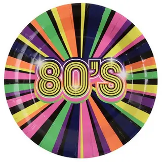 Produktfoto för 80's Party Papperstallrik 10-pack