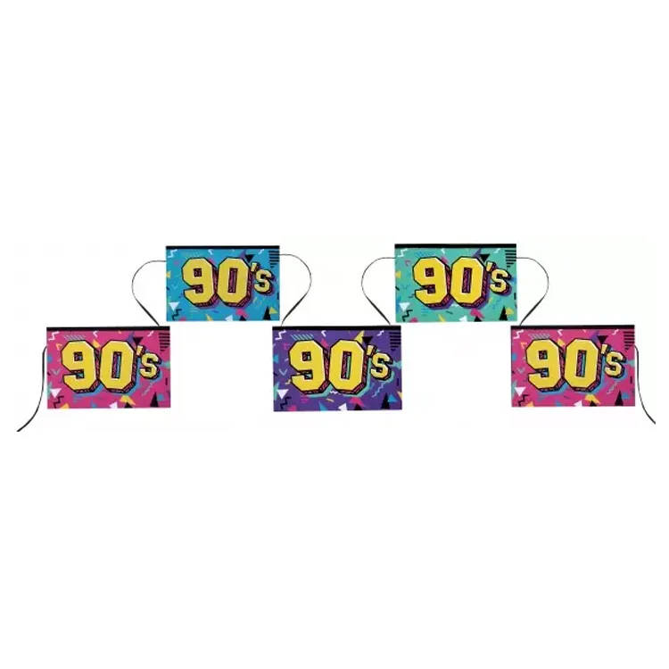 Alternativ bild 0 för 90's Party Flaggbanderoll