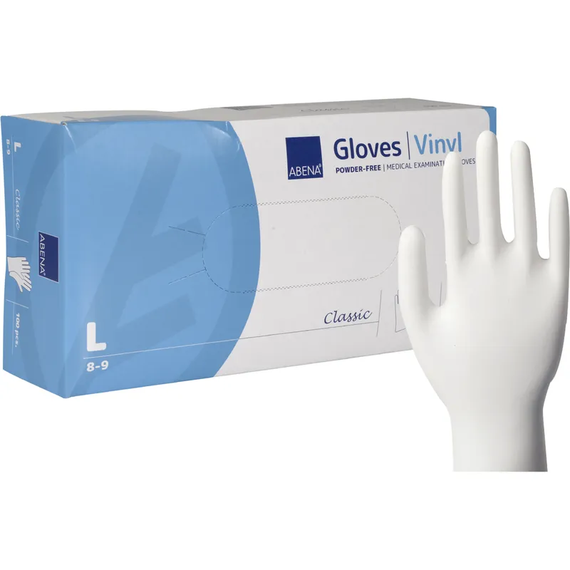 Bild 2 för ABENA Classic Vinyl Transparent Puderfri L 100-pack