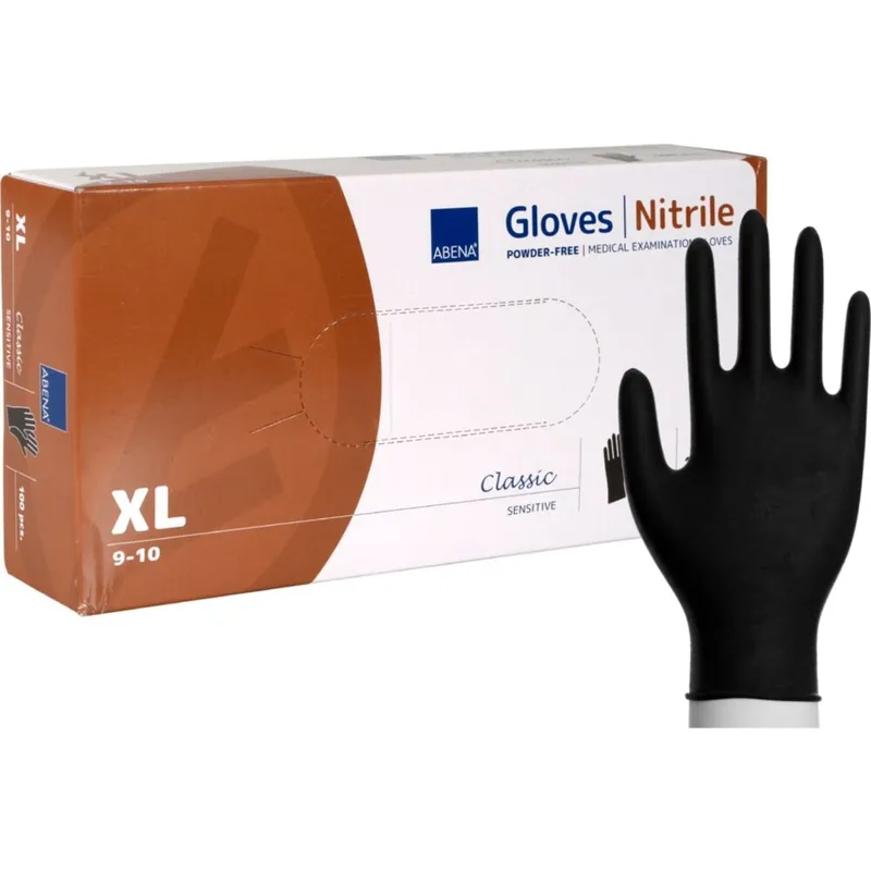 Bild 2 för ABENA Nitrilhandske puderfri svart XL