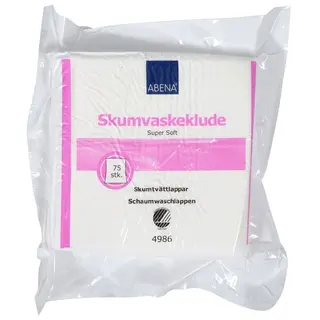 Produktfoto för ABENA Tvättlapp Skum Vit 19x19cm Svanen 75-pack