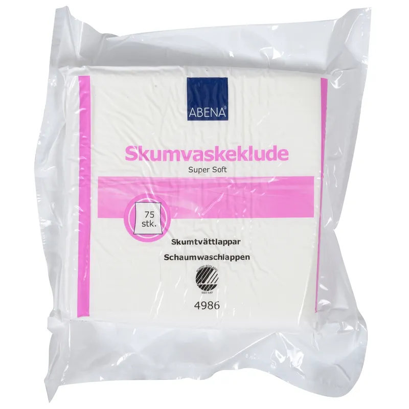 Bild 2 för ABENA Tvättlapp Skum Vit 19x19cm Svanen 75-pack