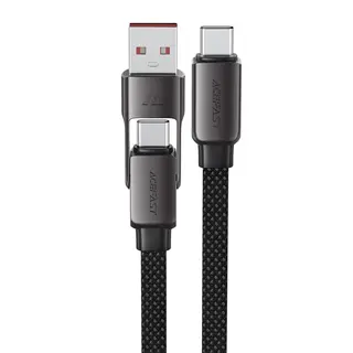 Produktfoto för Acefast C13-05 USB-C till USB-A/USB-C-kabel 3A, 480Mb/s, 0,2m - Svart