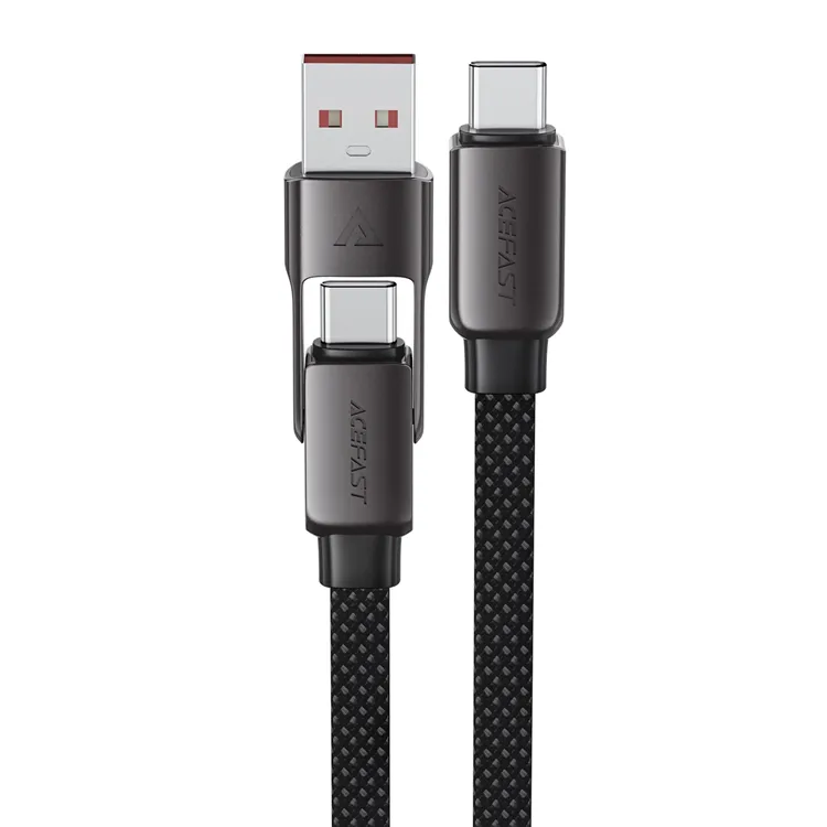 Alternativ bild 0 för Acefast C13-05 USB-C till USB-A/USB-C-kabel 3A, 480Mb/s, 0,2m - Svart