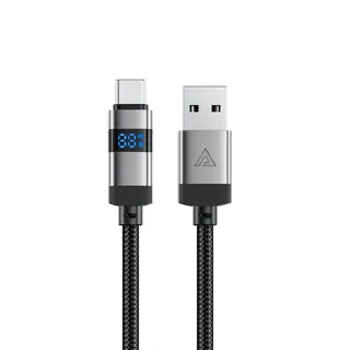 Produktfoto för Acefast C15-04 USB-A till USB-C-kabel 66W med display, 1,2m - Svart