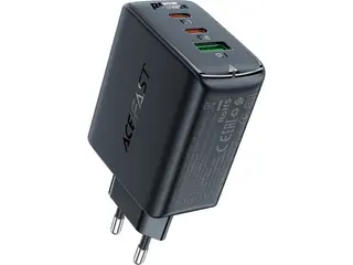 Produktfoto för Acefast snabbladdare GaN 2x USB-C / USB-A, PPS, PD, QC4, 65W - Svart