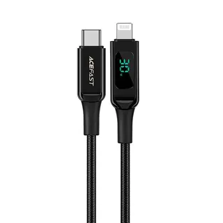 Produktfoto för Acefast USB-C till Lightning MFI-kabel, 30W, 3A, 1,2m - svart