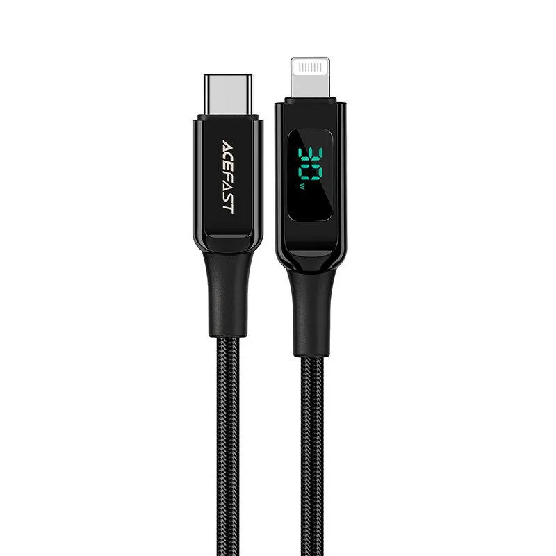 Alternativ bild 0 för Acefast USB-C till Lightning MFI-kabel, 30W, 3A, 1,2m - svart