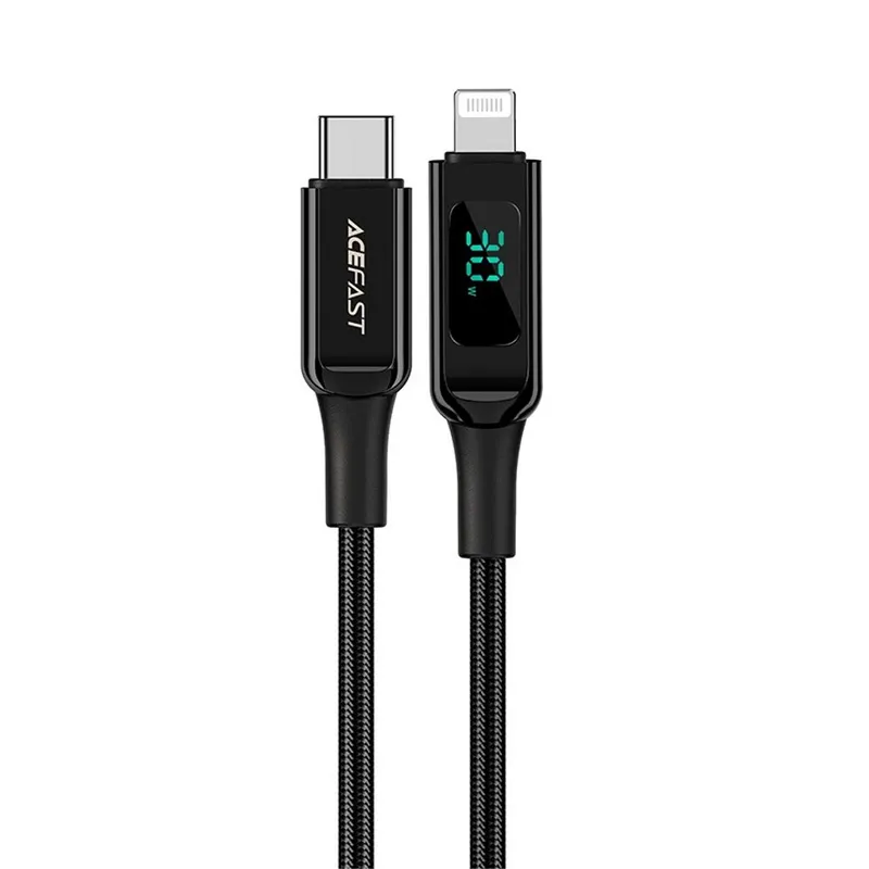 Alternativ bild 0 för Acefast USB-C till Lightning MFI-kabel, 30W, 3A, 1,2m - svart
