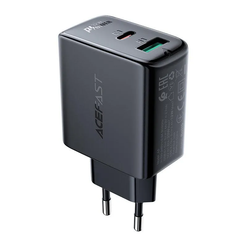 Alternativ bild 0 för Acefast väggladdare USB-C/ USB-A 32W, PPS, PD, QC 3,0, AFC, FCP - Svart
